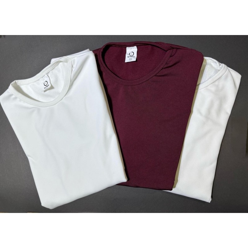 Camiseta Termica Blanca/Bordo