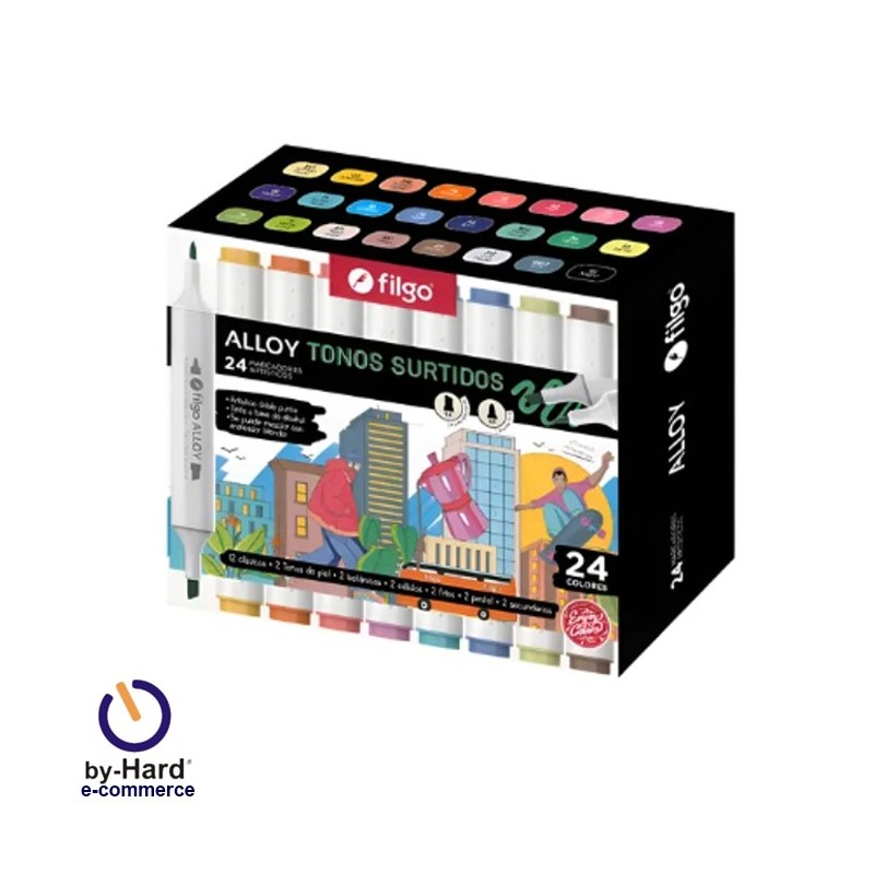 Marcadores Filgo Punta Duo Alloy x 24